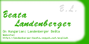 beata landenberger business card